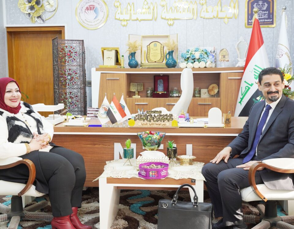 The President of the Northern Technical University receives a delegation from the Iraqi Ministry of Foreign Affairs